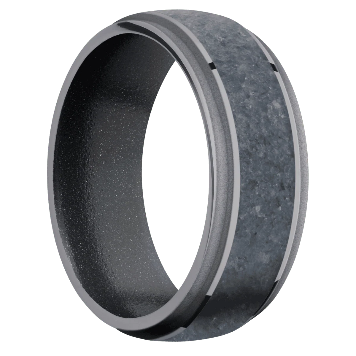 Tantalum + Polish , Bead Finish + Dark Grey