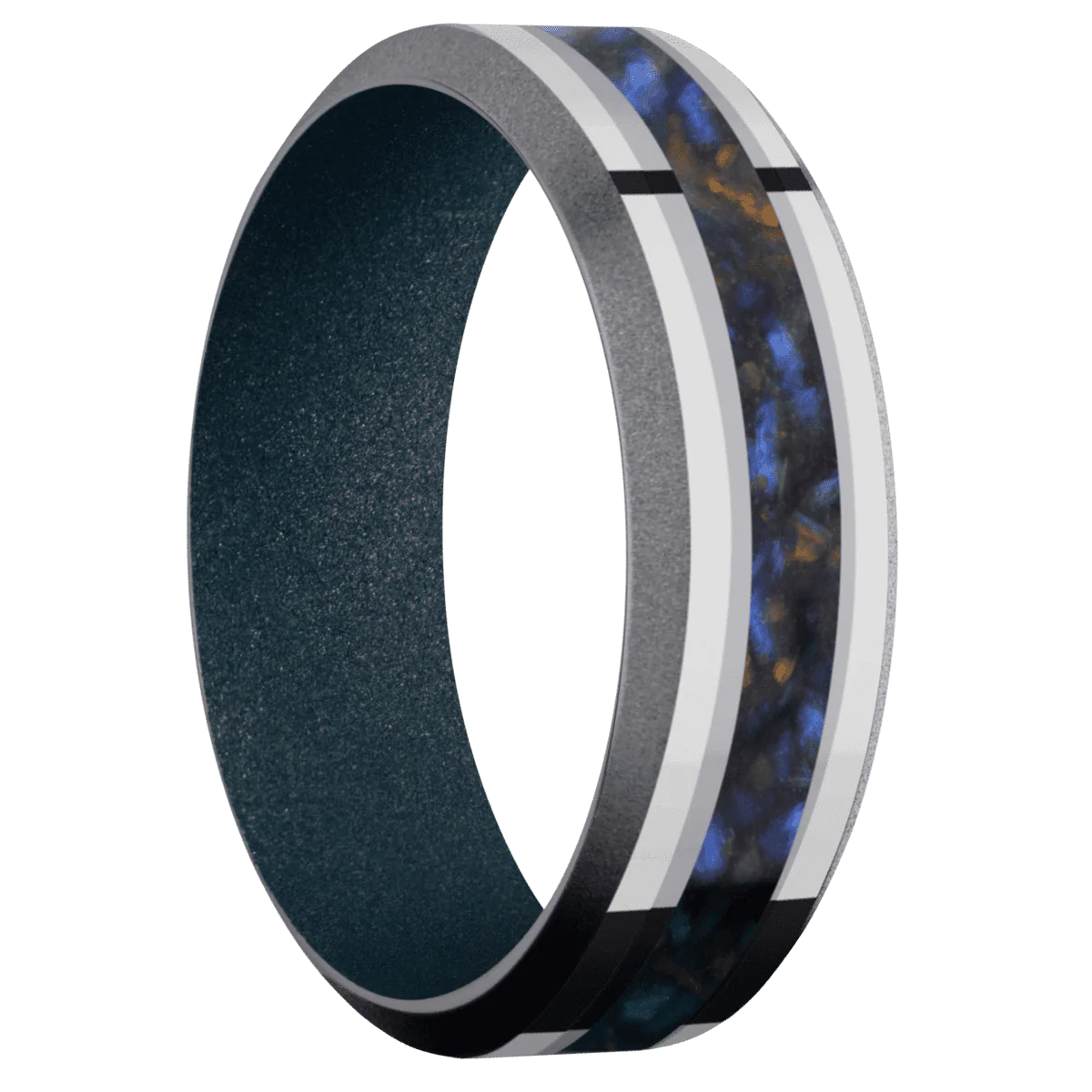 Tantalum + Polish , Sand Finish + Blue Titanium