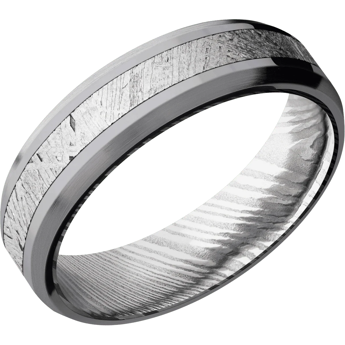 Tantalum + Polish , Satin Finish + Damascus - Image 2