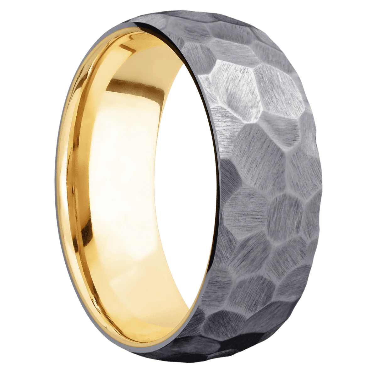 Tantalum + Rock Finish + 10K Yellow Gold