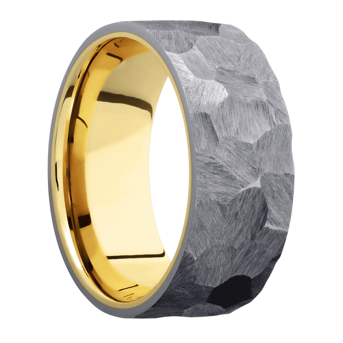 Tantalum + Rock Finish + 10K Yellow Gold