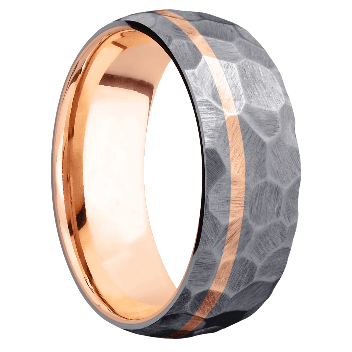 Tantalum + Rock , Rock Finish + 14K Rose Gold