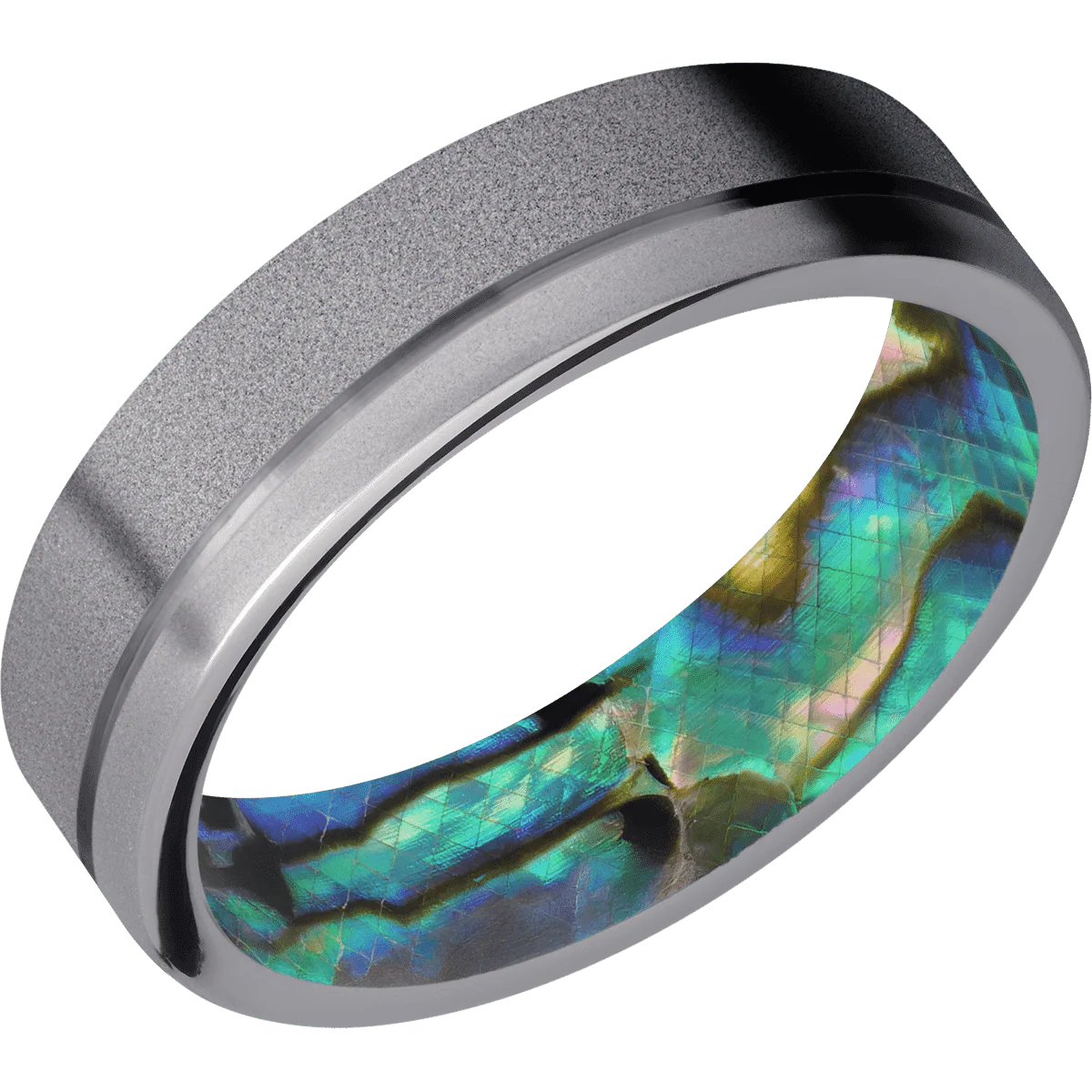 Tantalum + Sand , Bead Finish + Abalone - Image 2