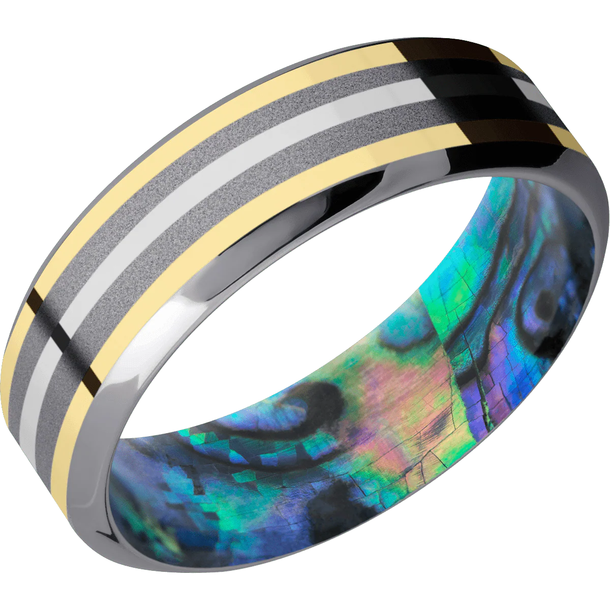 Tantalum + Sand , Polish Finish + Abalone - Image 2