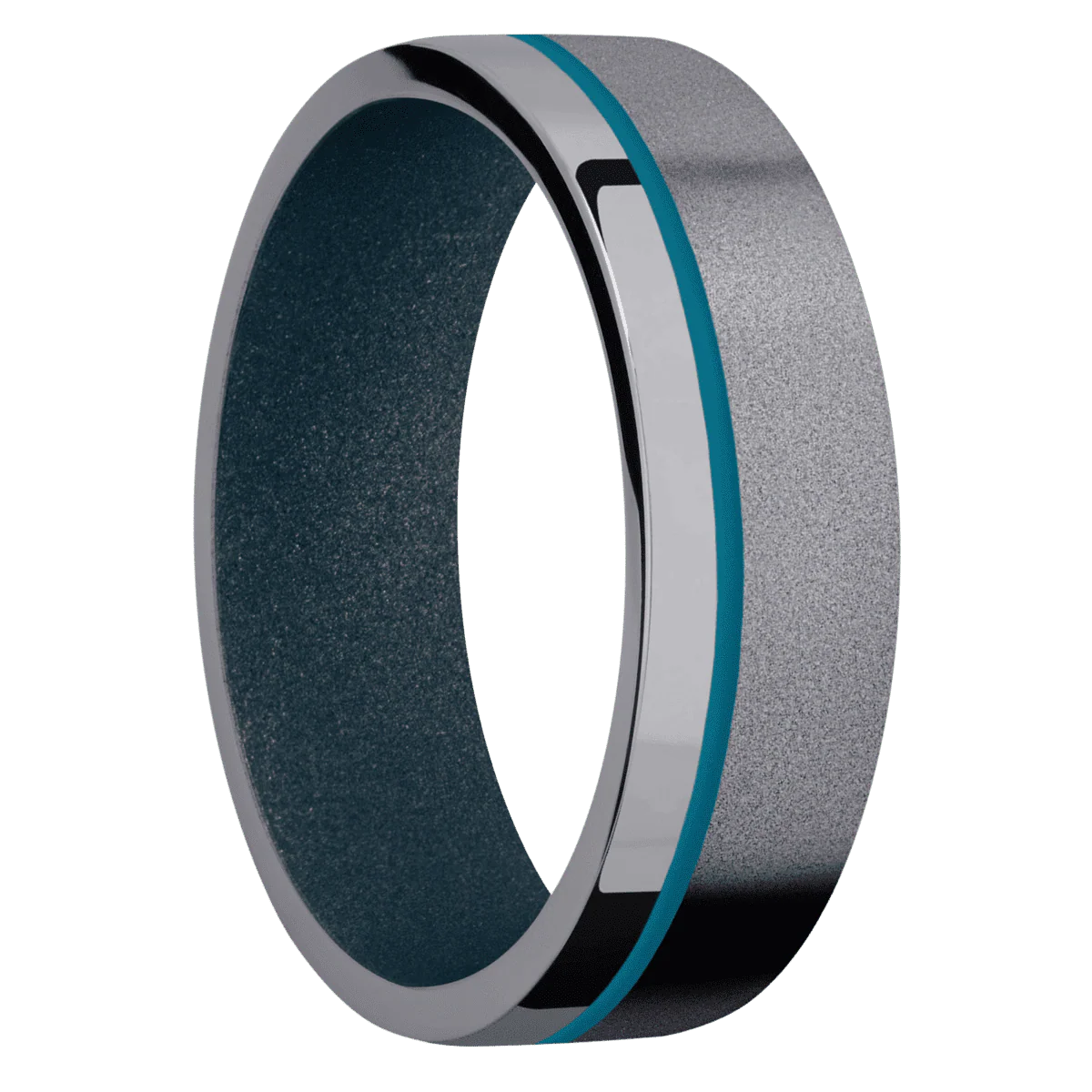 Tantalum + Sand , Polish Finish + Blue Titanium