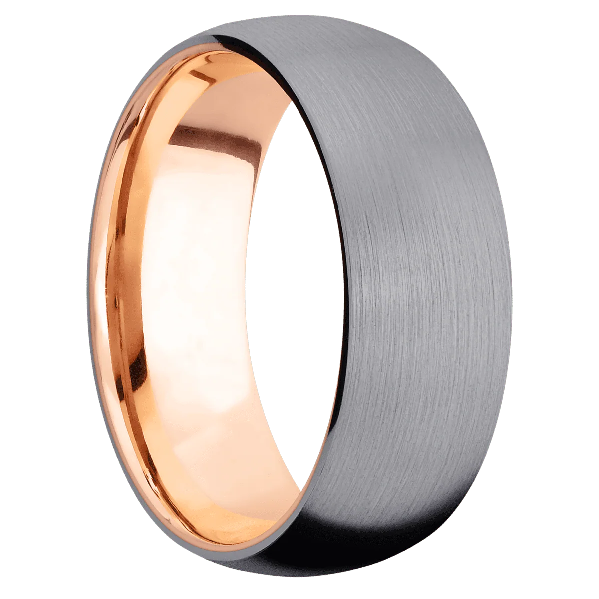 Tantalum + Satin Finish + 14K Rose Gold