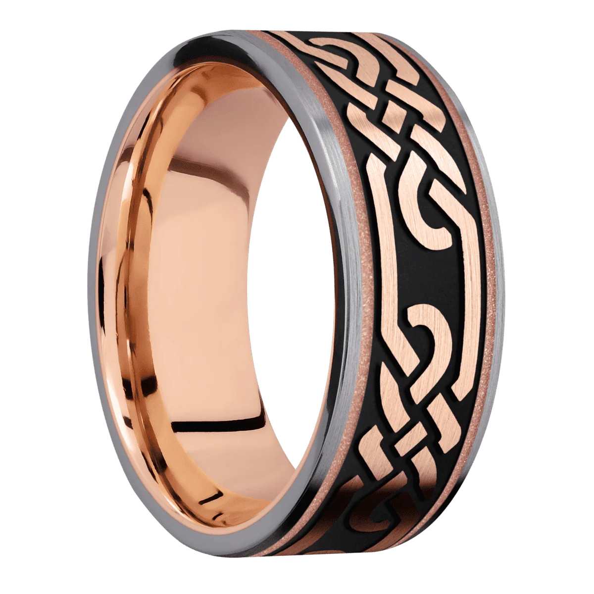 Tantalum + Satin Finish + 14K Rose Gold