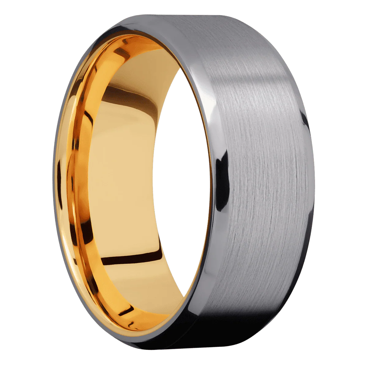 Tantalum + Satin , Polish Finish + 14K Yellow Gold