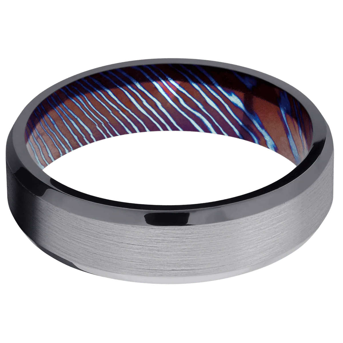 Tantalum + Satin , Polish Finish + Titanium Damascus - Image 3