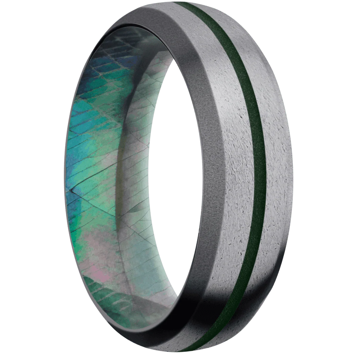 Tantalum + Stone , Sand Finish + Black Mother of Pearl