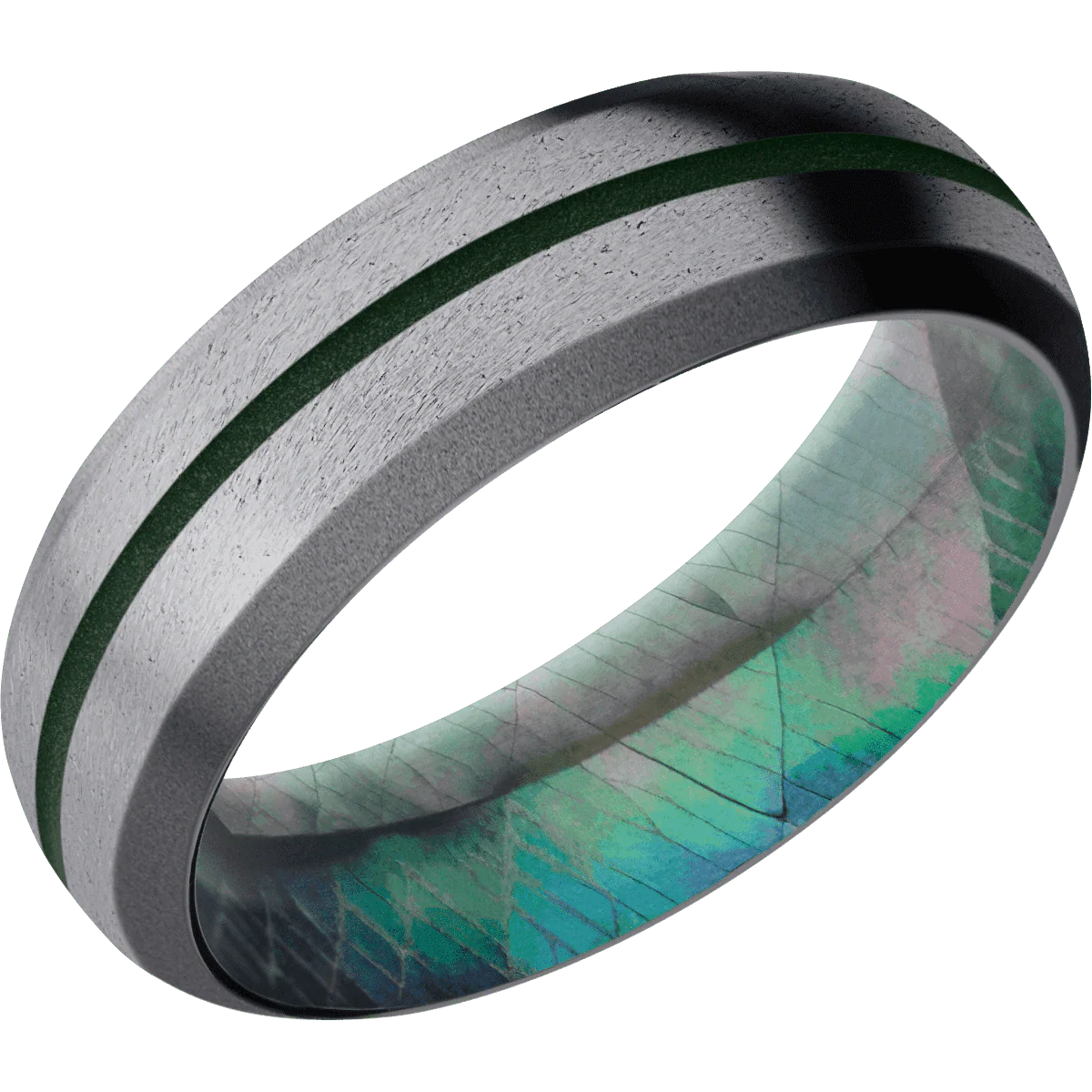 Tantalum + Stone , Sand Finish + Black Mother of Pearl - Image 2