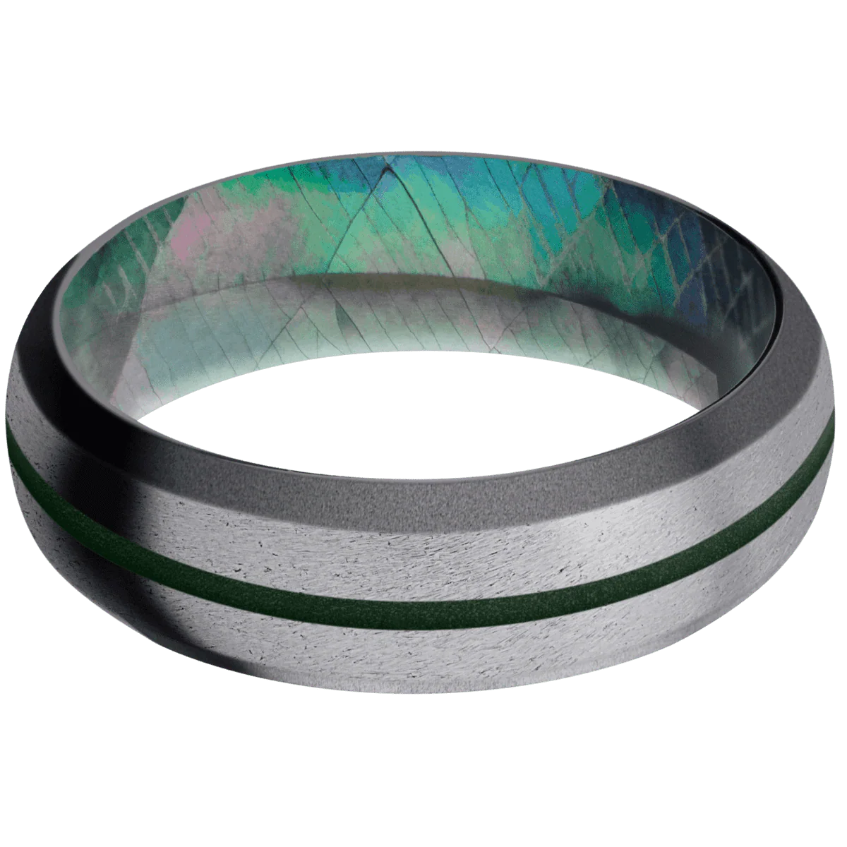 Tantalum + Stone , Sand Finish + Black Mother of Pearl - Image 3