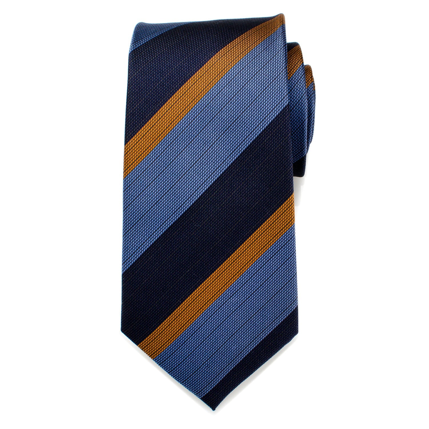 The Andrew Tie (Blue Orange Stripe Men's Tie) - Image 3