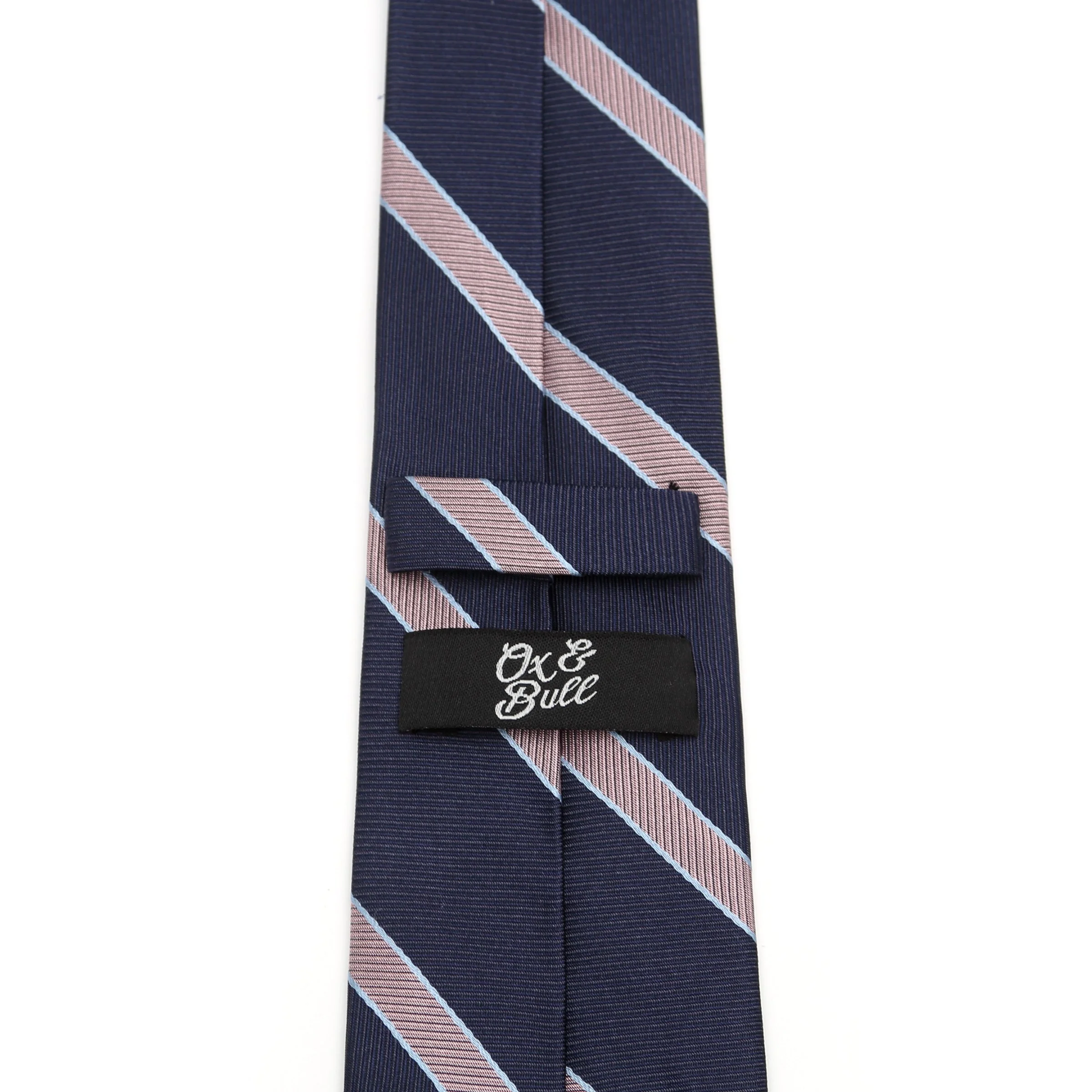 The Travis Tie (Navy Pink Stripe Men's Tie) - Image 4