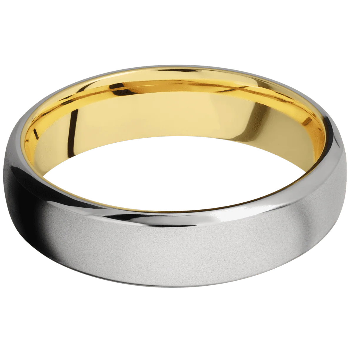 Titanium + Bead , Polish Finish + 14K Yellow Gold - Image 3