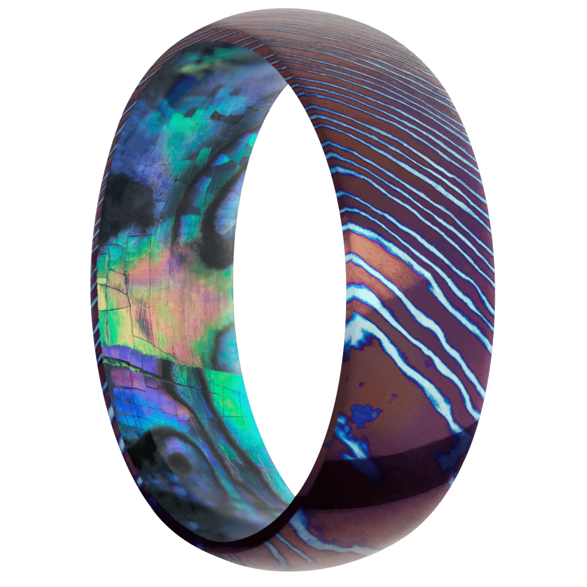 Titanium Damascus + Polish Finish + Abalone