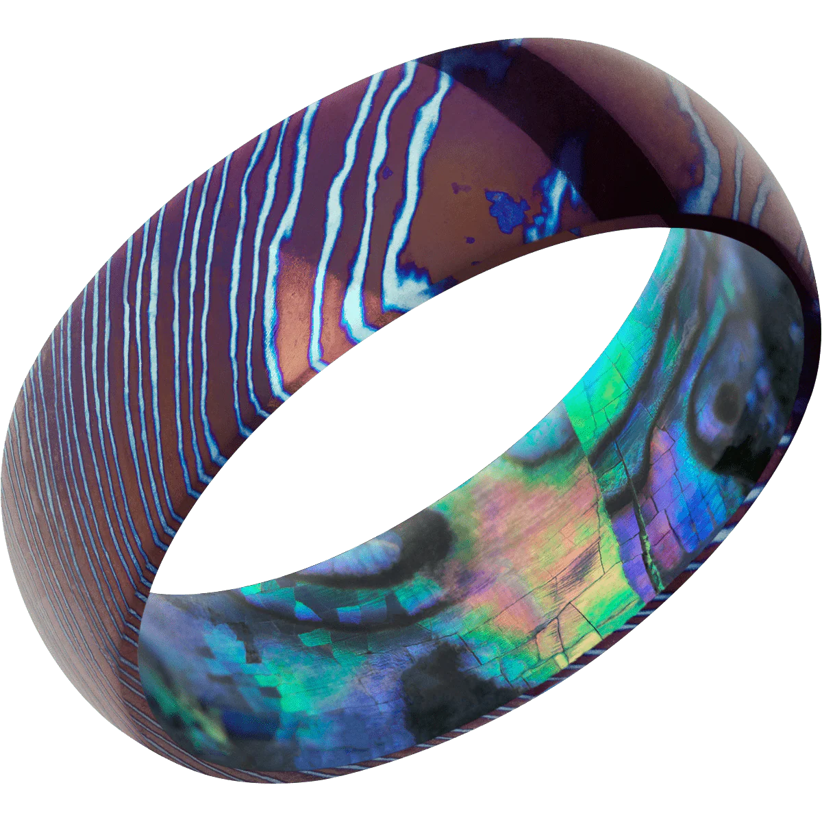 Titanium Damascus + Polish Finish + Abalone - Image 2