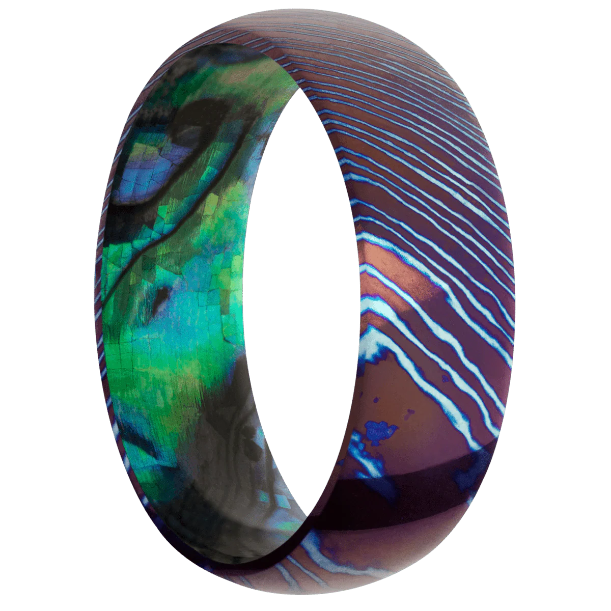 Titanium Damascus + Polish Finish + Abalone