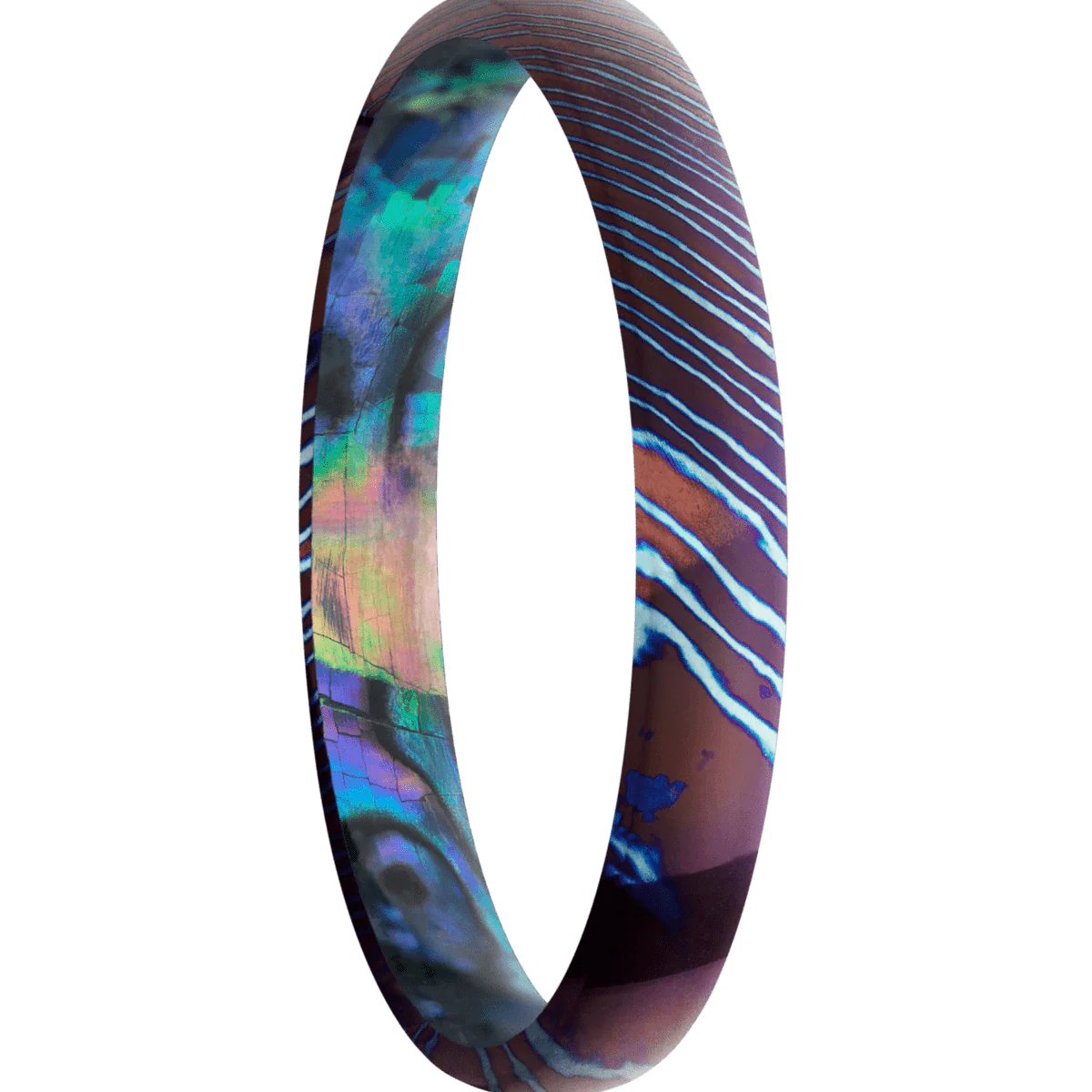 Titanium Damascus + Polish Finish + Abalone