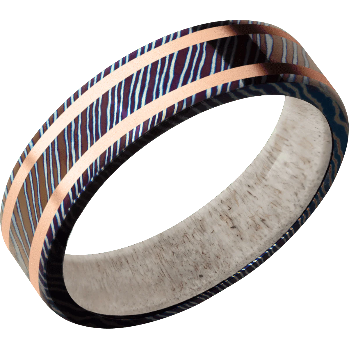 Titanium Damascus + Polish Finish + Antler - Image 2