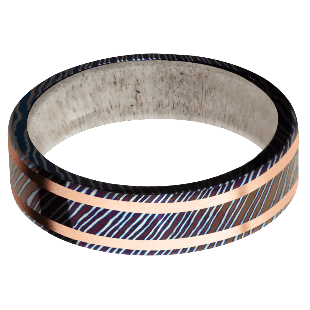 Titanium Damascus + Polish Finish + Antler - Image 3