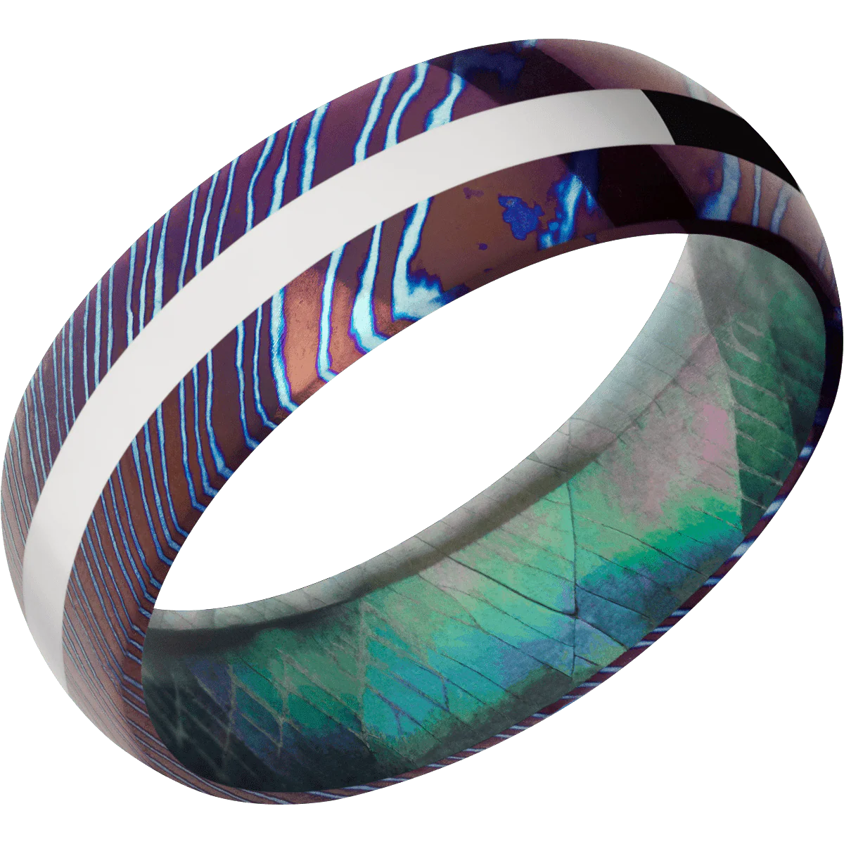 Titanium Damascus + Polish Finish + Black Mother of Pearl - Image 2