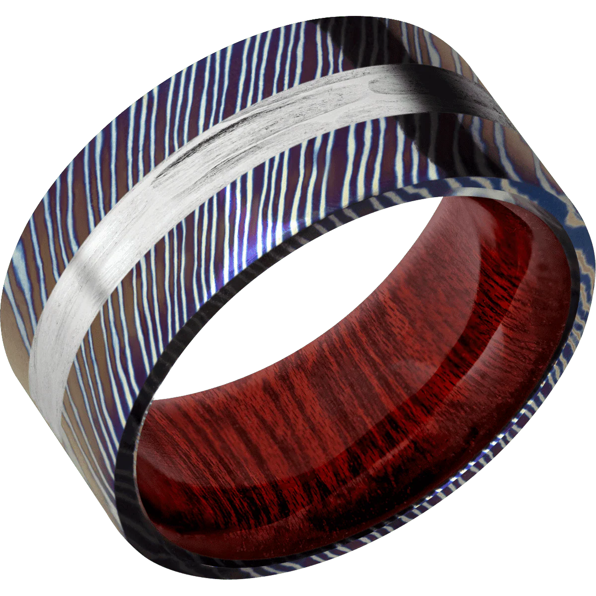 Titanium Damascus + Polish Finish + Blood Wood - Image 2