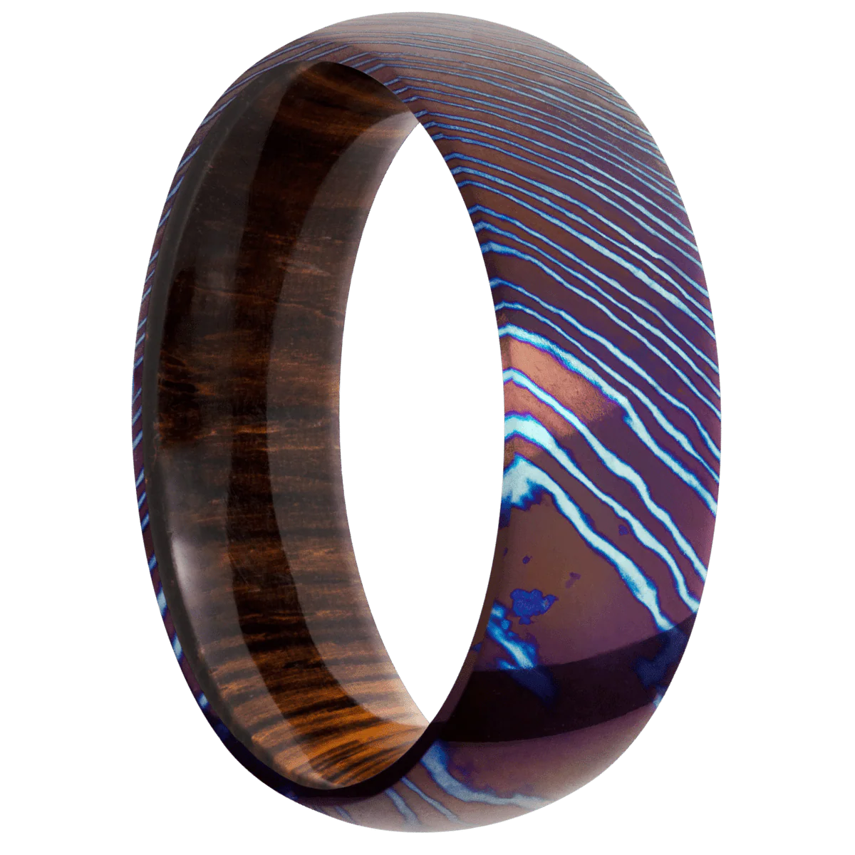 Titanium Damascus + Polish Finish + Cocobolo