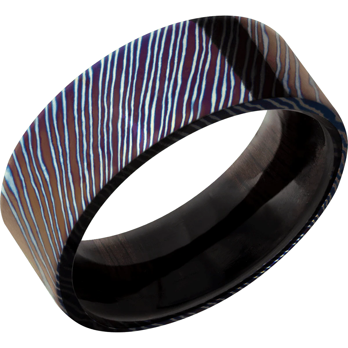 Titanium Damascus + Polish Finish + Ebony - Image 2