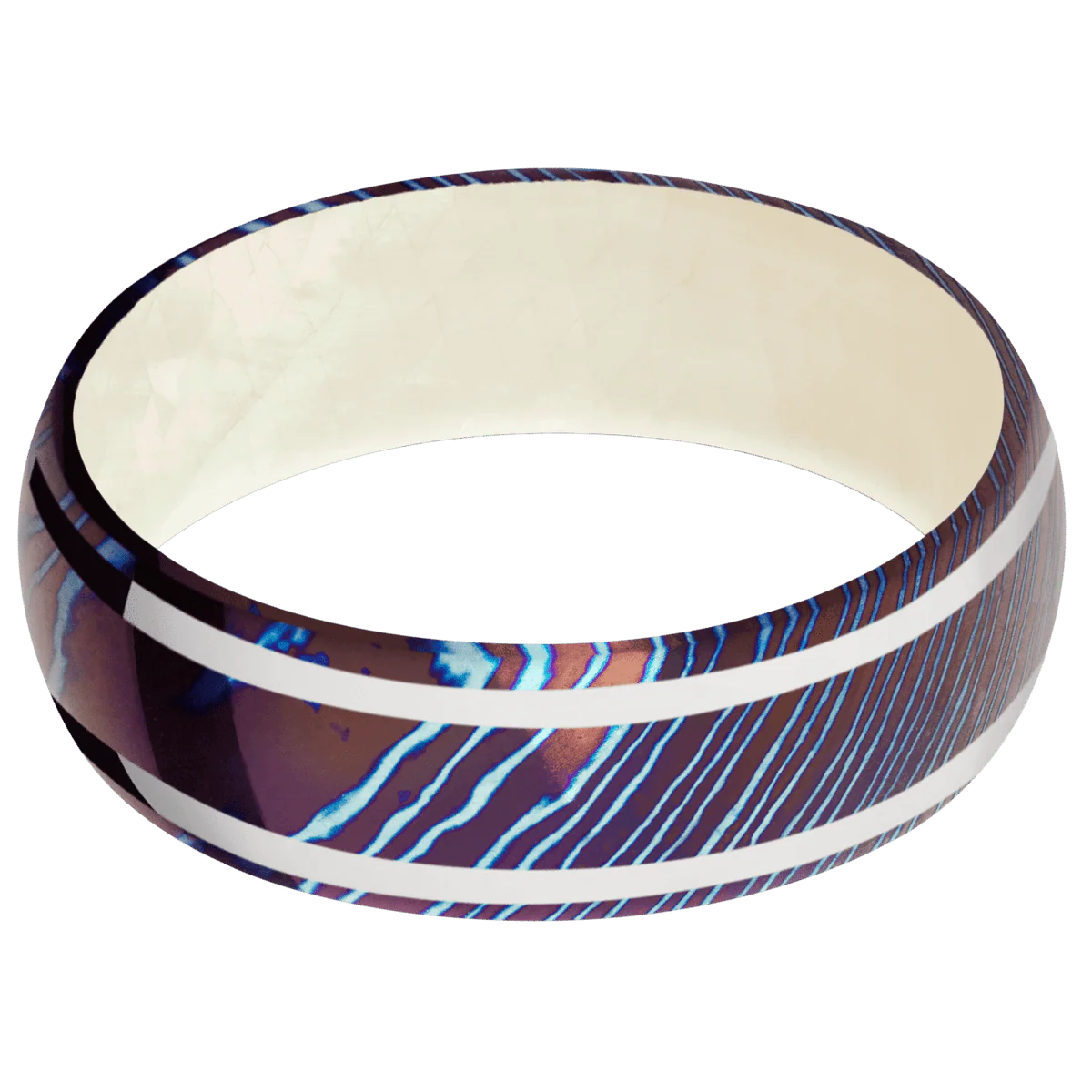 Titanium Damascus + Polish Finish + Freshwater Mother of Pearl - Image 3