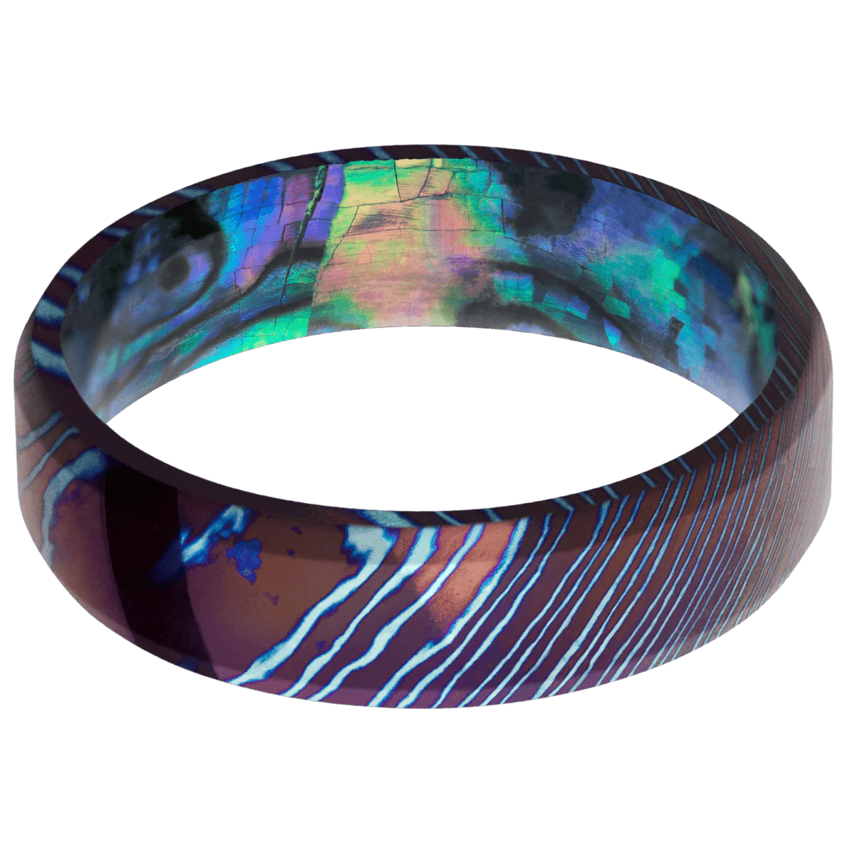 Titanium Damascus + Polish , Polish Finish + Abalone - Image 3