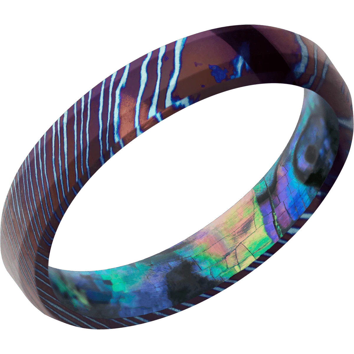 Titanium Damascus + Polish , Polish Finish + Abalone - Image 2