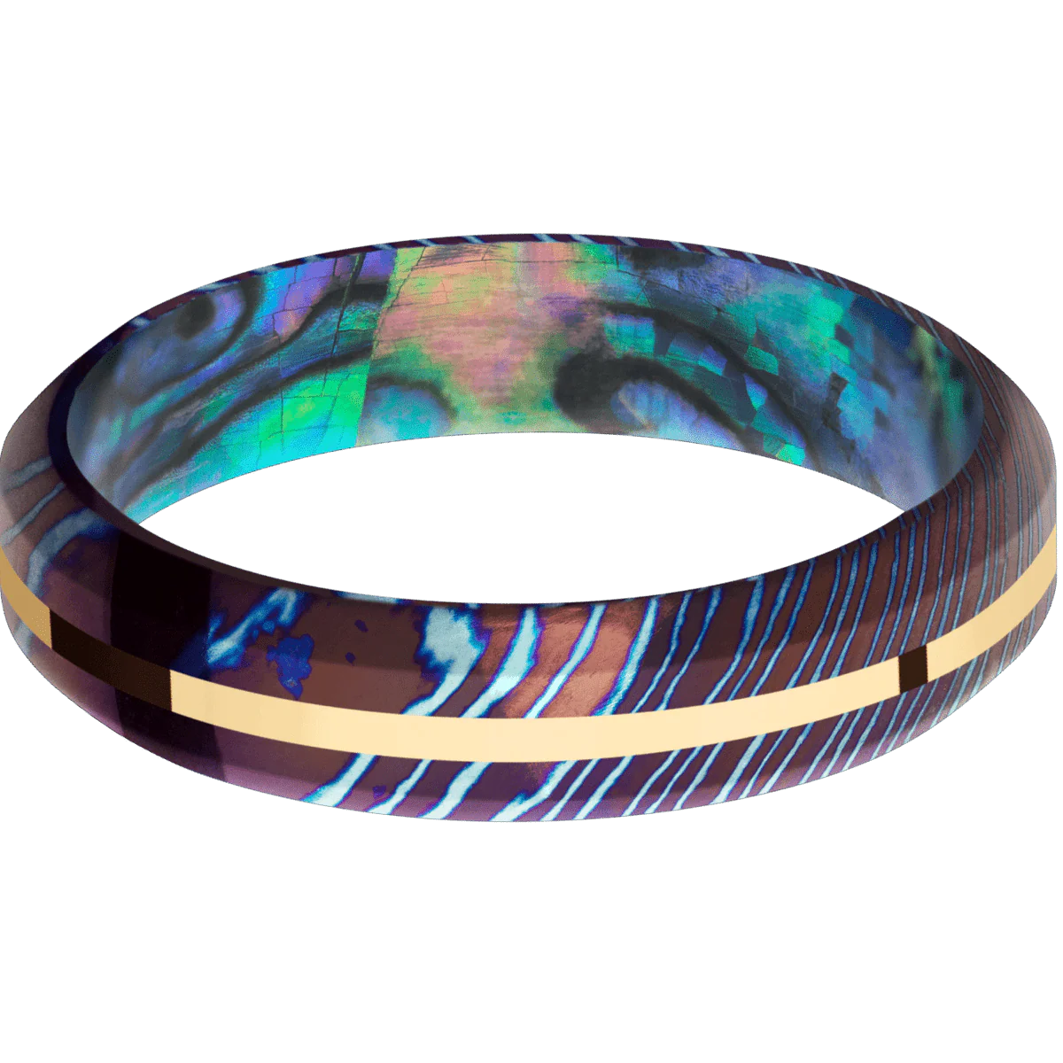 Titanium Damascus + Polish , Polish Finish + Abalone - Image 3