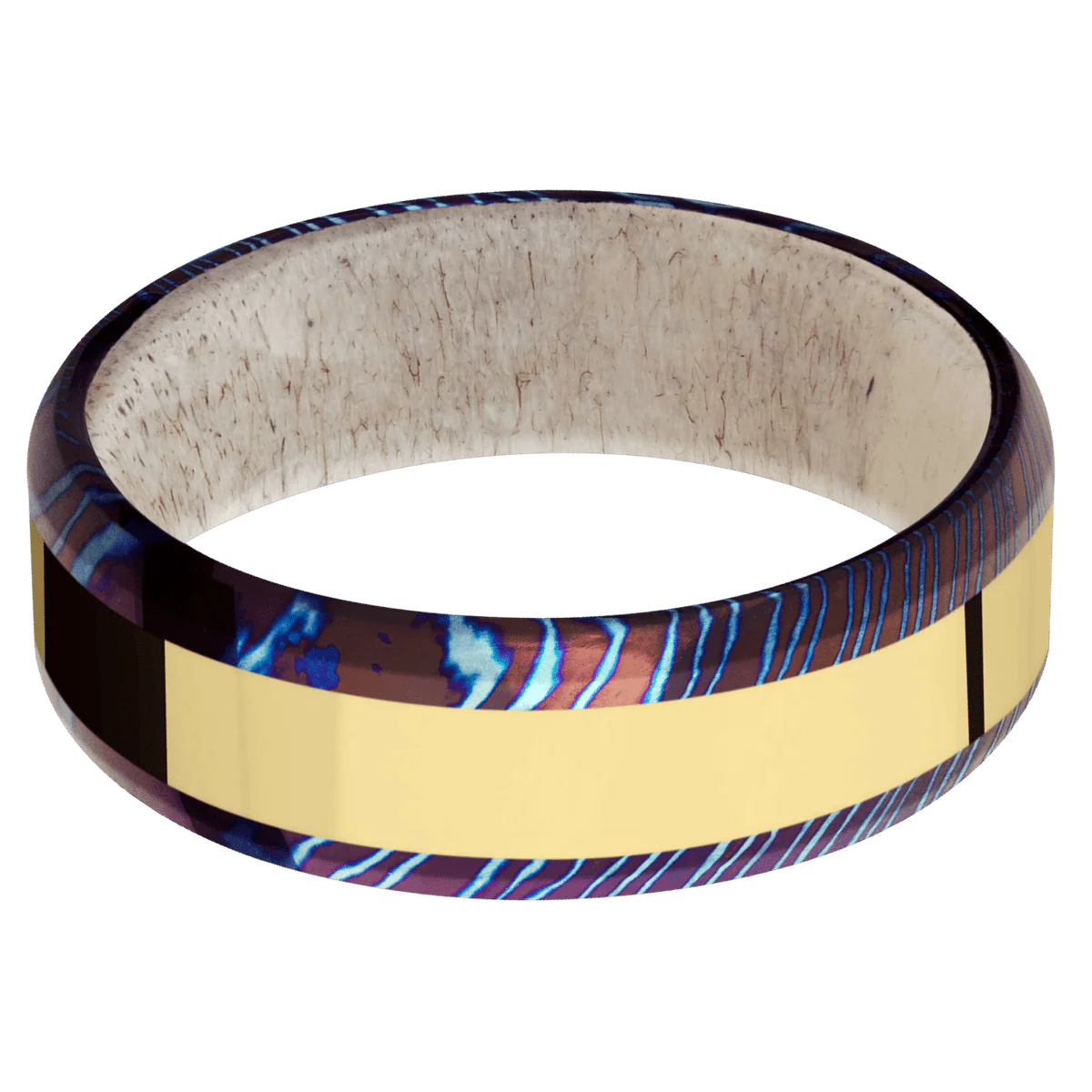 Titanium Damascus + Polish , Polish Finish + Antler - Image 3
