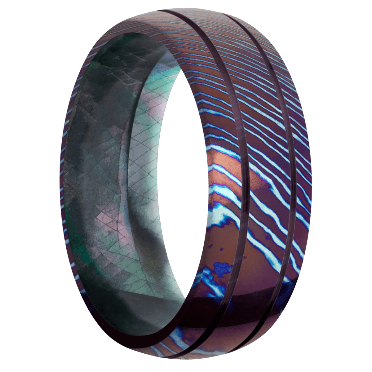Titanium Damascus + Polish , Polish Finish + Black Mother of Pearl