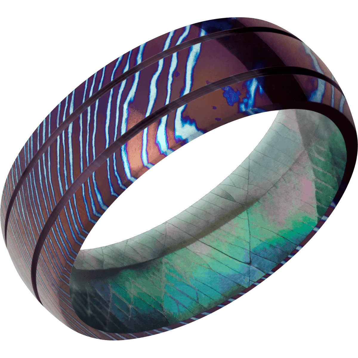 Titanium Damascus + Polish , Polish Finish + Black Mother of Pearl - Image 2