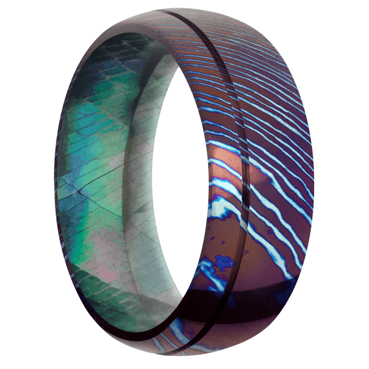 Titanium Damascus + Polish , Polish Finish + Black Mother of Pearl