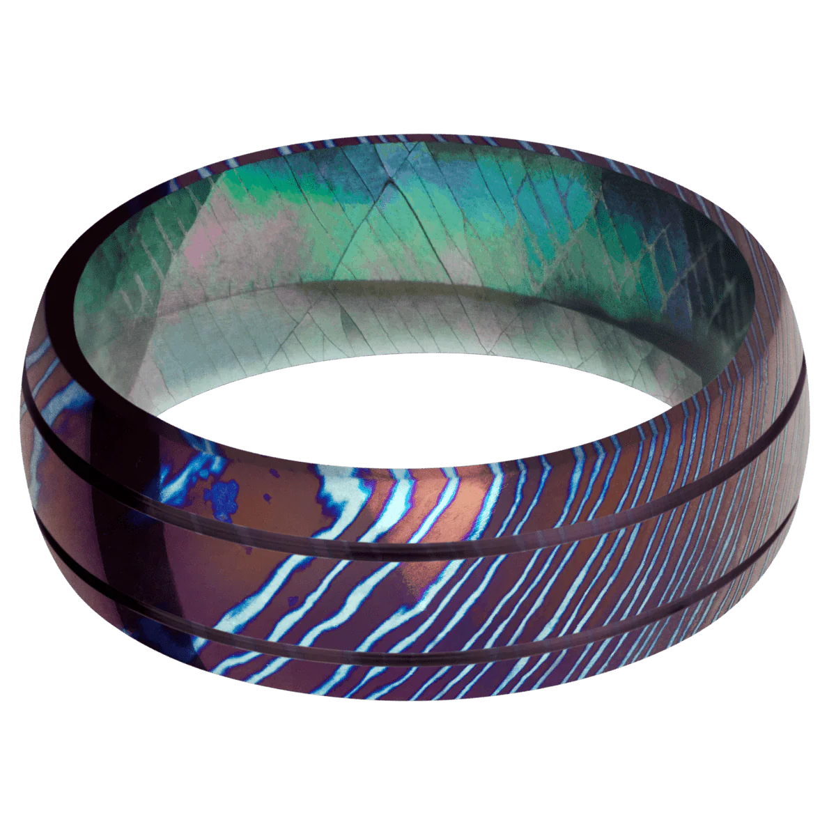 Titanium Damascus + Polish , Polish Finish + Black Mother of Pearl - Image 3