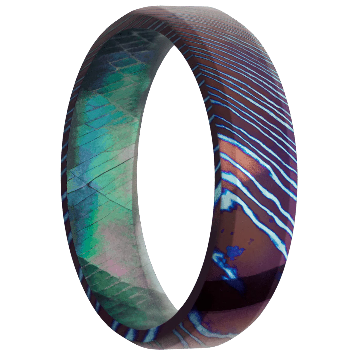 Titanium Damascus + Polish , Polish Finish + Black Mother of Pearl