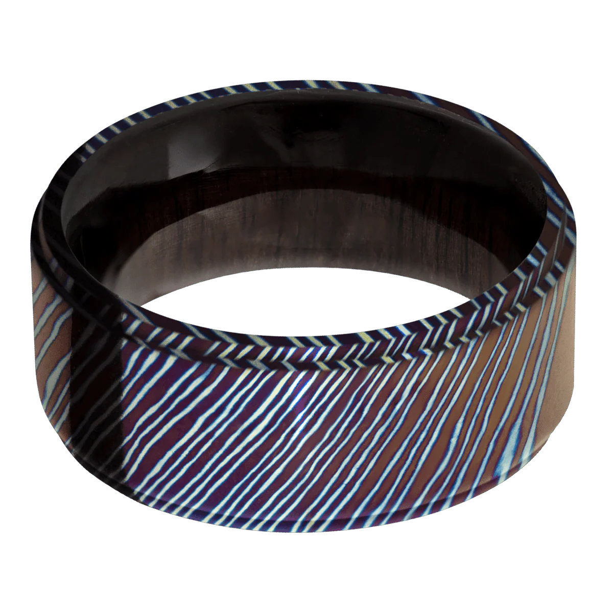 Titanium Damascus + Polish , Polish Finish + Ebony - Image 3