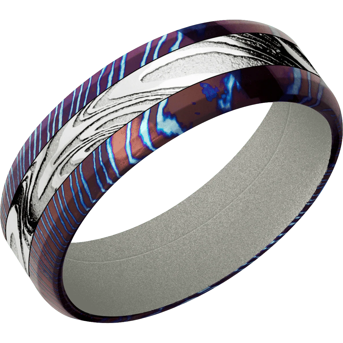 Titanium Damascus + Polish , Polish Finish + Gun Metal Grey - Image 2