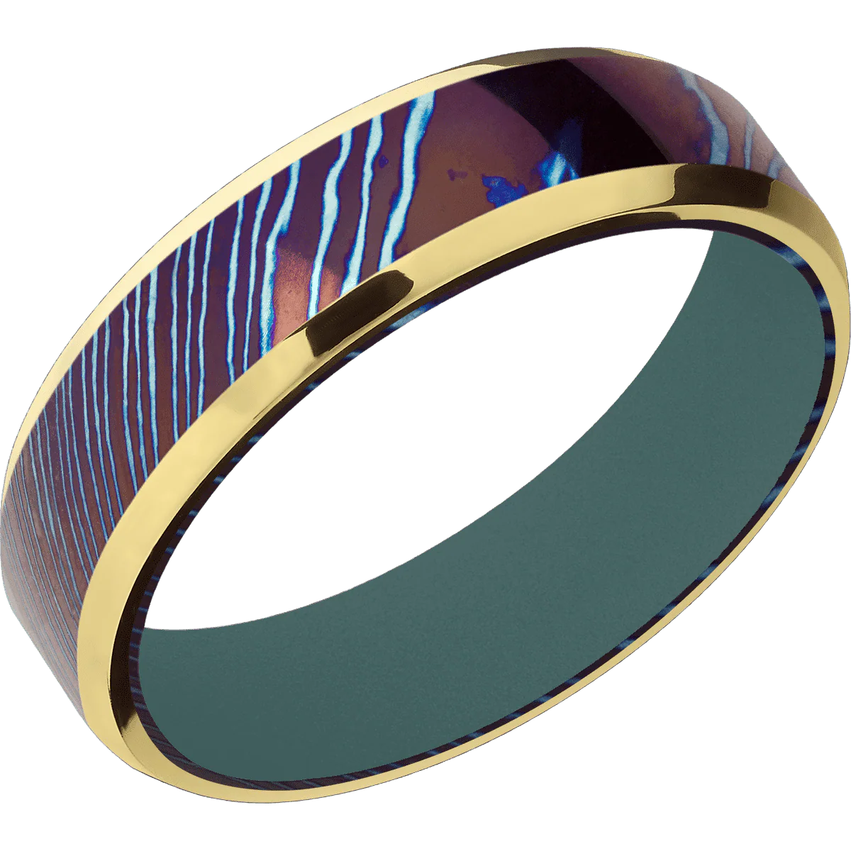 Titanium Damascus + Polish , Polish Finish + Northern Lights - Image 2