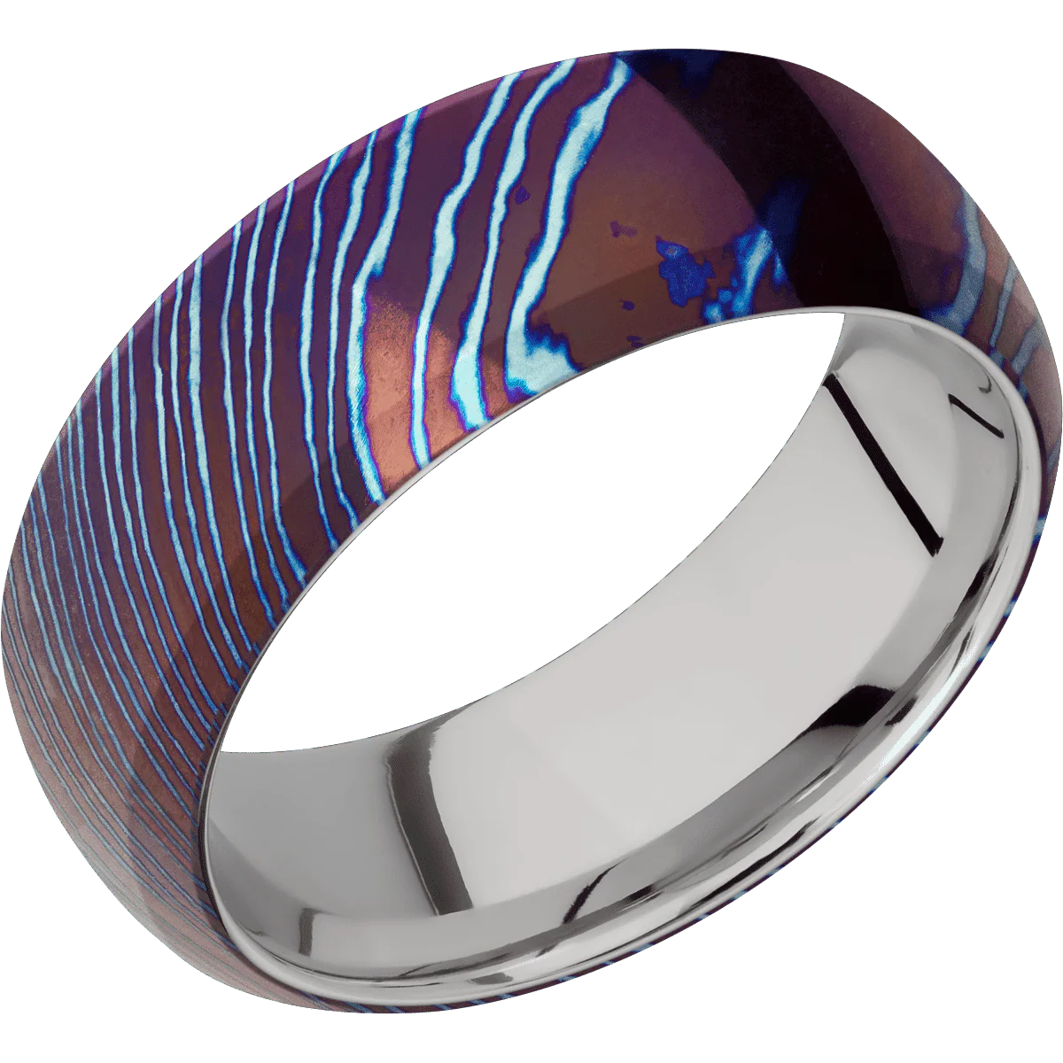 Titanium Damascus + Polish , Polish Finish + Palladium Silver - Image 2