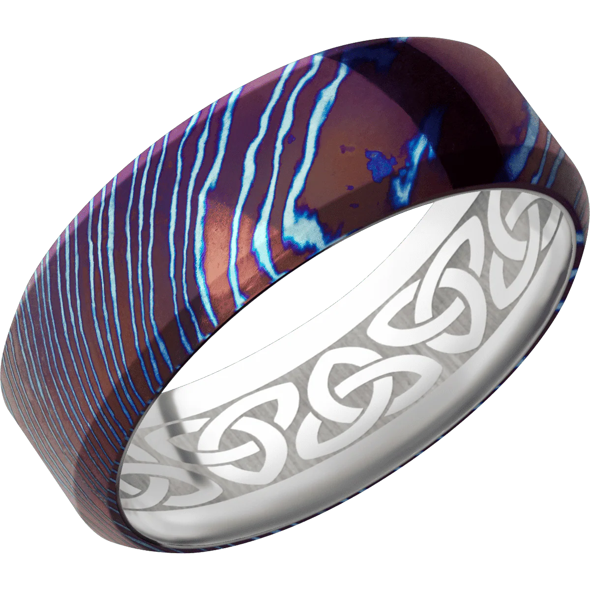 Titanium Damascus + Polish , Polish Finish + Platinum - Image 2