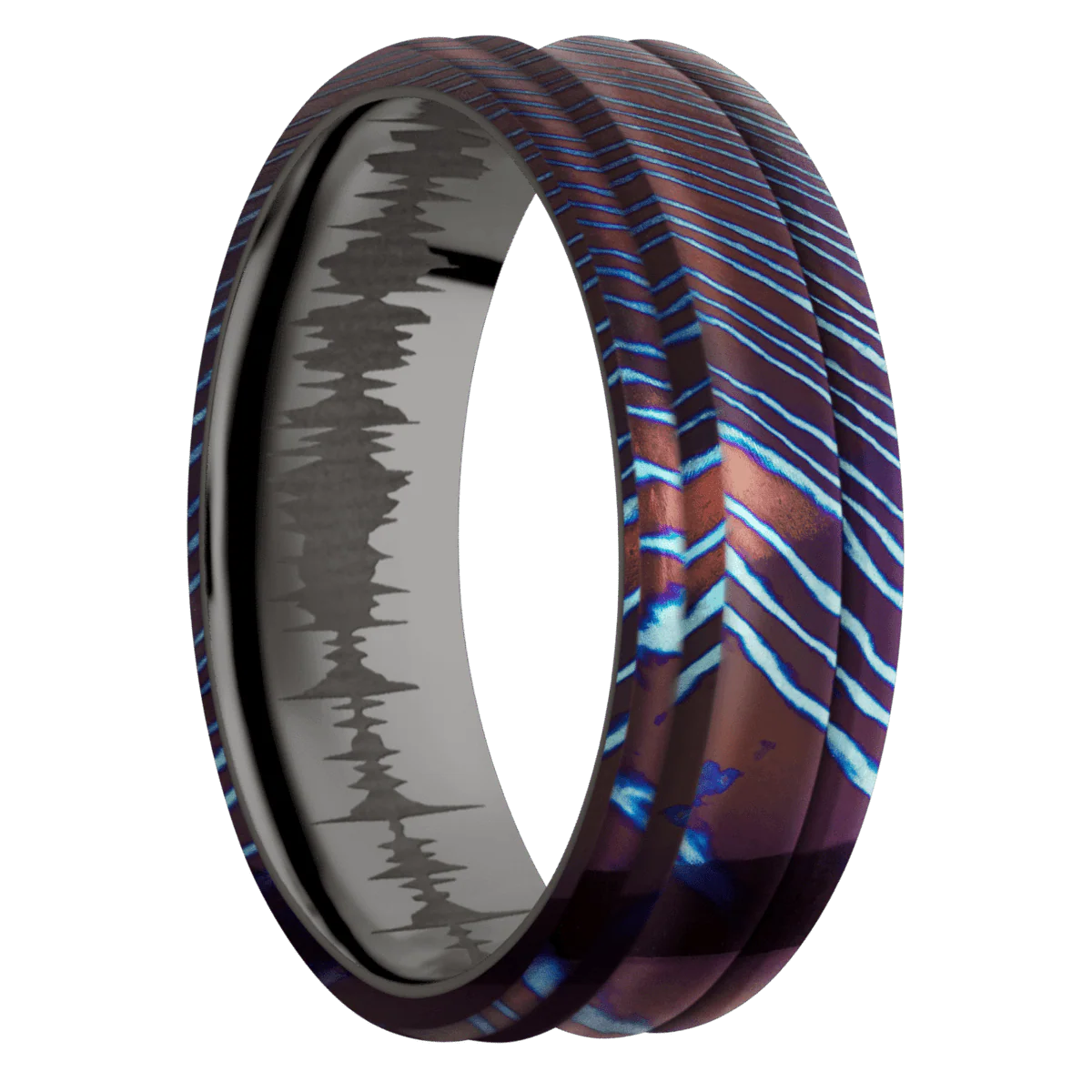 Titanium Damascus + Polish , Polish Finish + Tantalum Noir