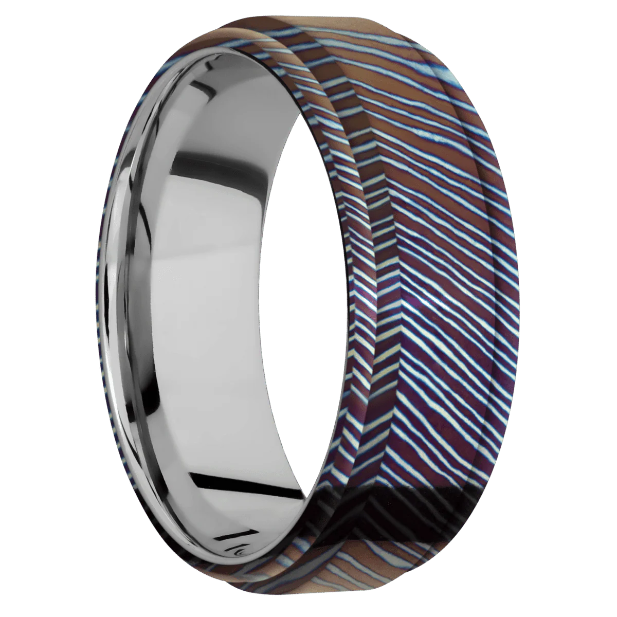 Titanium Damascus + Polish , Polish Finish + Titanium