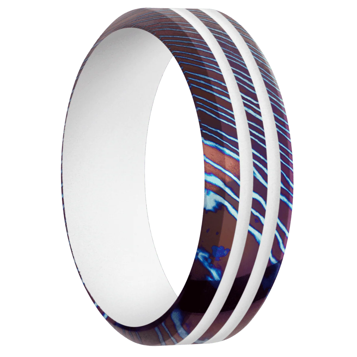 Titanium Damascus + Polish , Polish Finish + Your Color