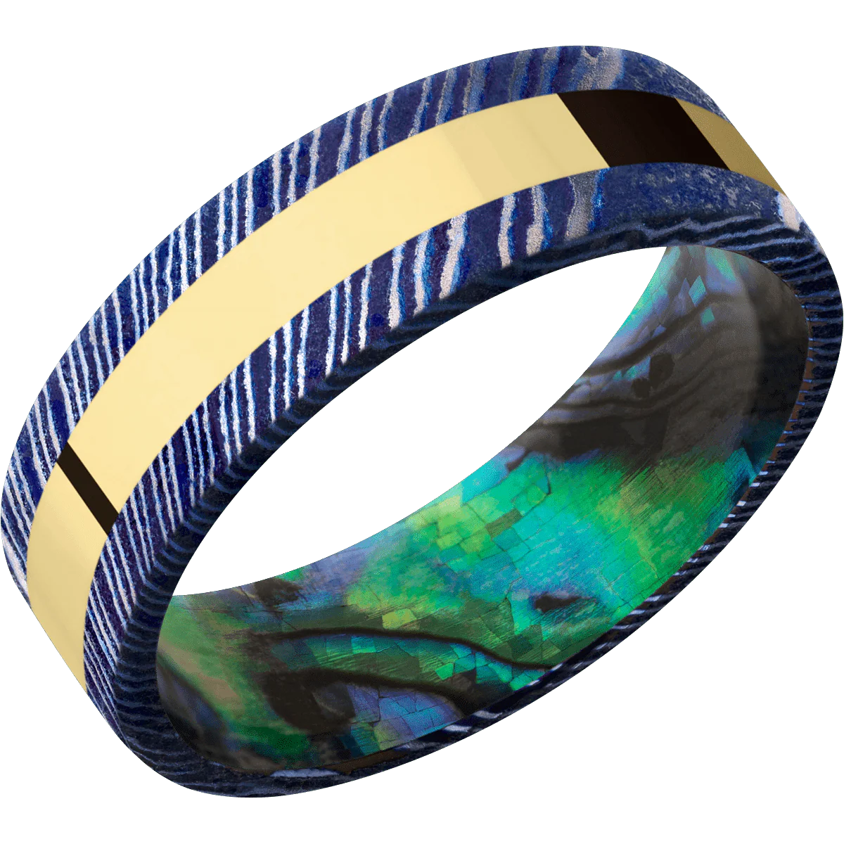 Titanium Damascus + Satinetched Finish + Abalone - Image 2