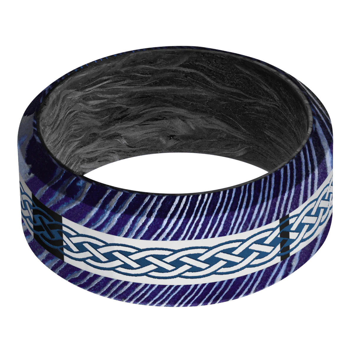 Titanium Damascus + Satinetched , Satinetched Finish + Forged Carbon Fiber - Image 3
