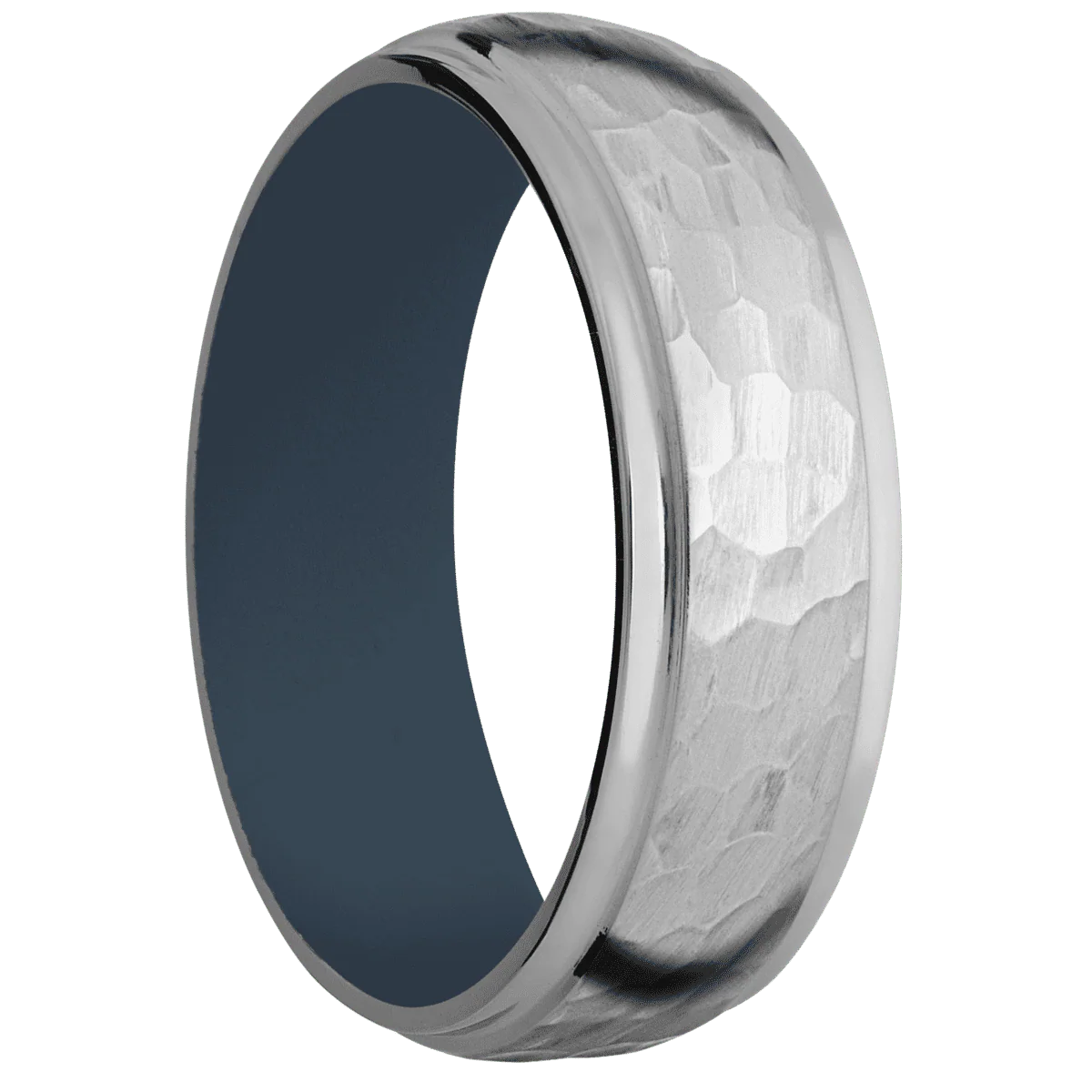 Titanium + Hammer , Polish Finish + Navy Blue